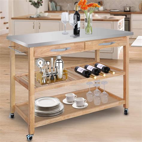 steel cabinet kitchen cart|rolling stainless metal cart kitchen.